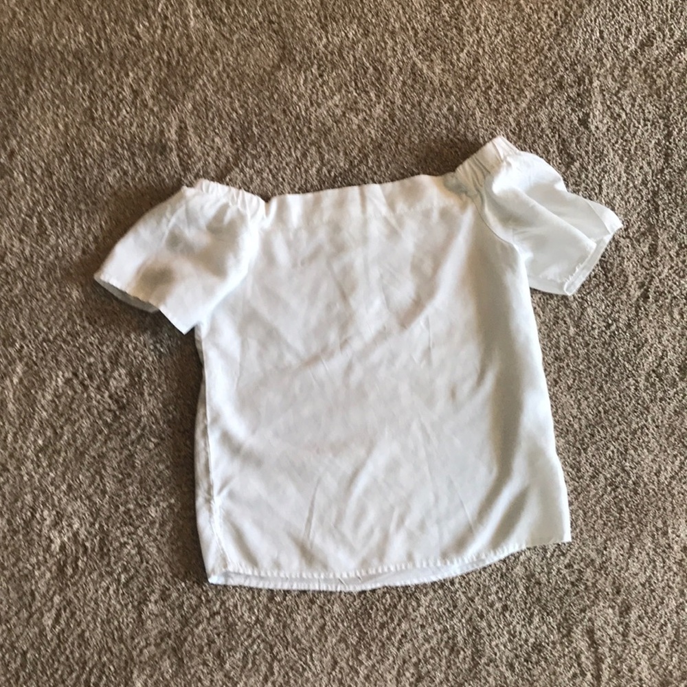 White strapless top